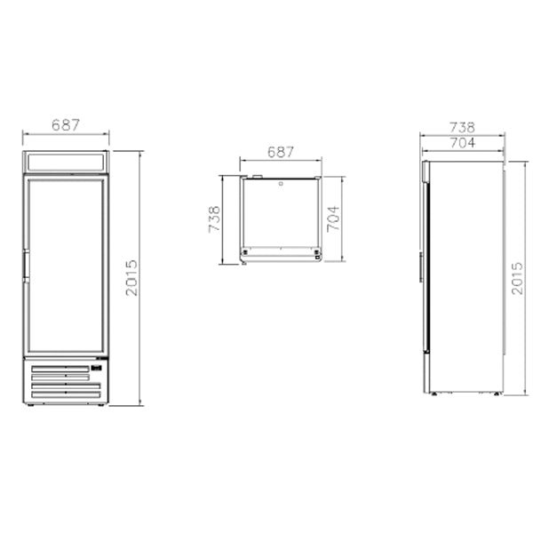 Single Glass Door Freezer Merchandiser 500 L