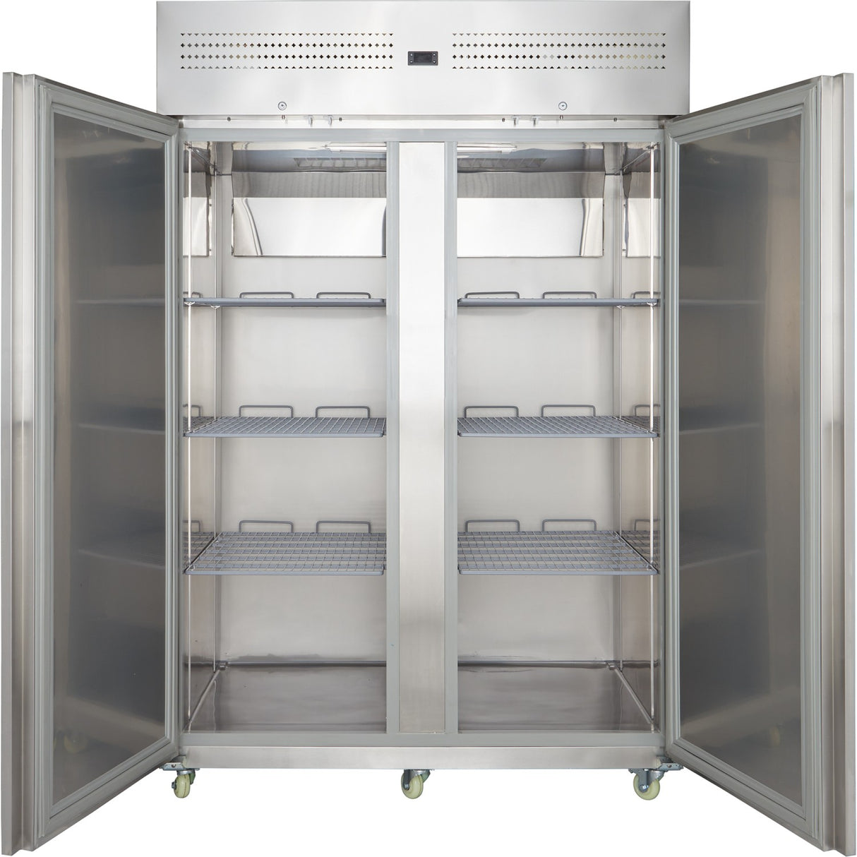 Commercial Upright Freezer 1400 L Double Door Stainless Steel Cabinet 1380x855x2090mm | Nord32