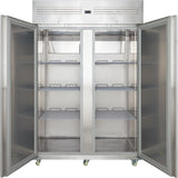 Commercial Upright Freezer 1400 L Double Door Stainless Steel Cabinet 1380x855x2090mm | Nord32