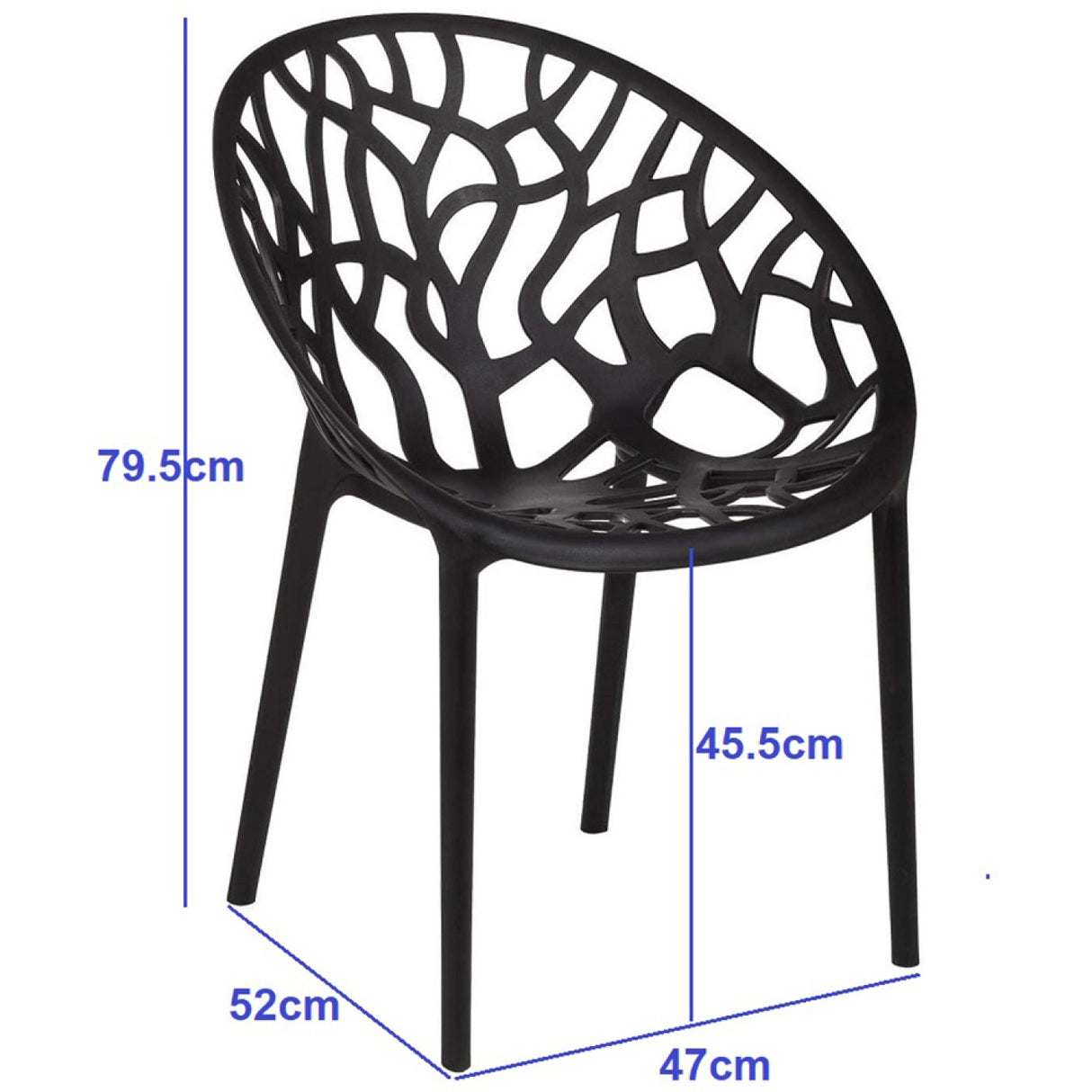 Bistro Dining Chair Plastic Black Indoors &Amp; Outdoors |  Ww030 Black