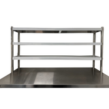141057 - Stainless Steel Triple Tier Overshelf for Prep Tables 1500 mm Wide