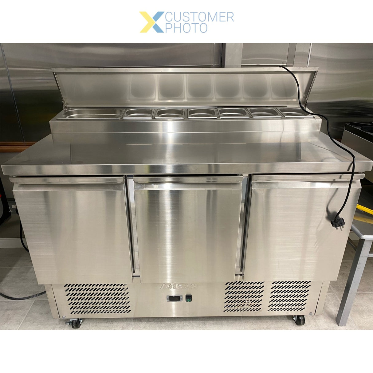 Refrigerated Prep Table 3 Doors Sandwich Top 8x Gn1/6 |  P33