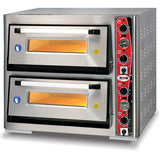 Electric Pizza Oven Premium Thermometer 2 Chambers 700x700mm Capacity 4+4 Pizzas At 13&Quot; 230 V/1 Phase | Pf7070 Det