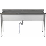 Commercial Pot Wash Sink Stainless Steel 1 Bowl Splashback 1800x600x900mm Square Legs |  Psa18060