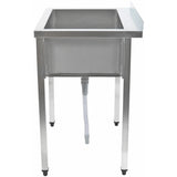 Commercial Pot Wash Sink Stainless Steel 1 Bowl Splashback 800x600x900mm Square Legs |  Psa8060