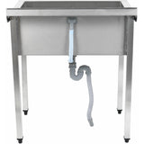 Commercial Pot Wash Sink Stainless Steel 1 Bowl Splashback 800x700x900mm Square Legs |  Psa8070