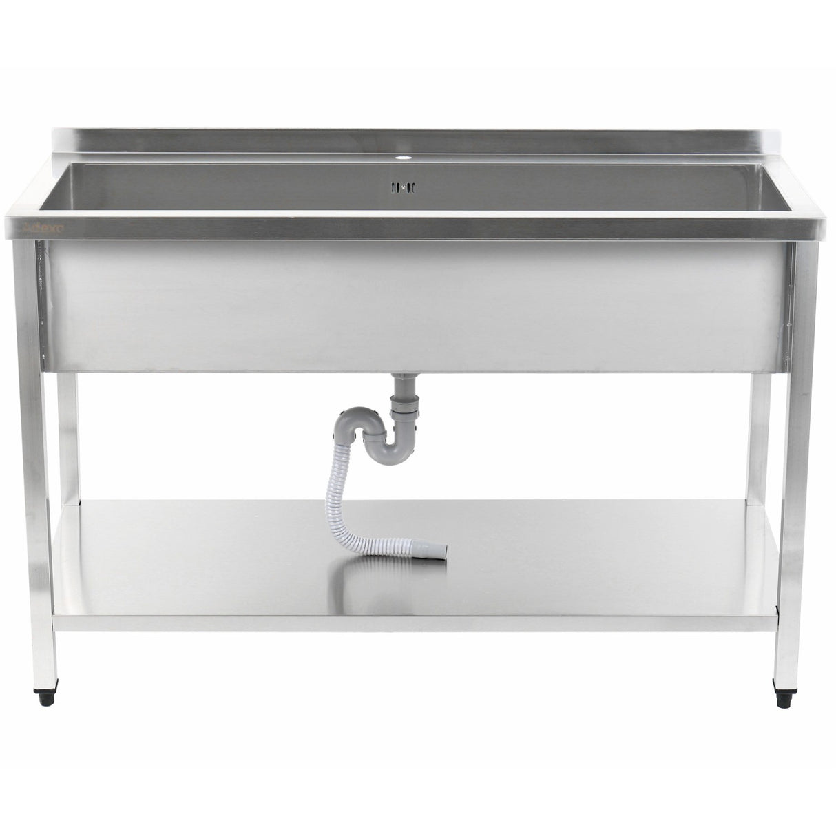Commercial Pot Wash Sink Stainless Steel 1 Bowl Splashback Bottom Shelf 1600x600x900mm Square Legs | Psa16060 U
