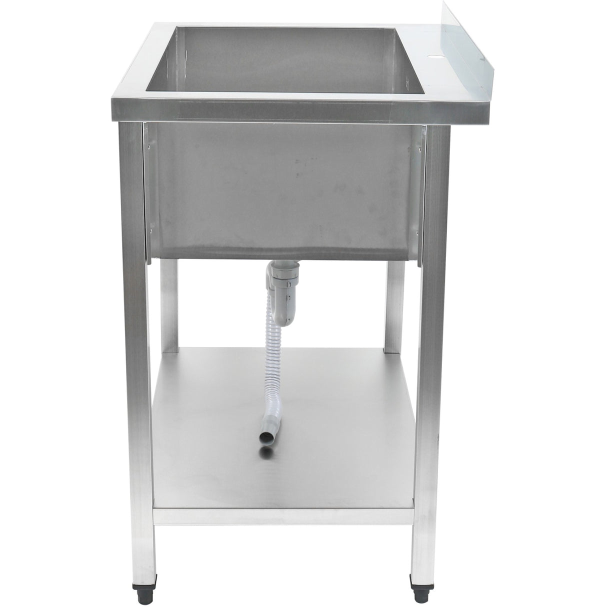 Commercial Pot Wash Sink Stainless Steel 1 Bowl Splashback Bottom Shelf 1600x600x900mm Square Legs | Psa16060 U