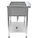 Commercial Pot Wash Sink Stainless Steel 1 Bowl Splashback Bottom Shelf 1600x600x900mm Square Legs | Psa16060 U