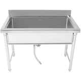 Commercial Stainless Steel Pot Wash Sink With Single Bowl And Splashback 1800x600x850mm | Qnh612