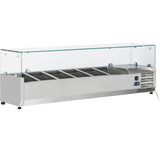 Refrigerated Servery Prep Top 1400mm 6x Gn1/3 Depth 380mm Glass Top |  Gt514