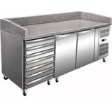 Refrigerated Pizza Preparation Table 2 Door 7 Neutral Drawers |  Thpz2610 Tn