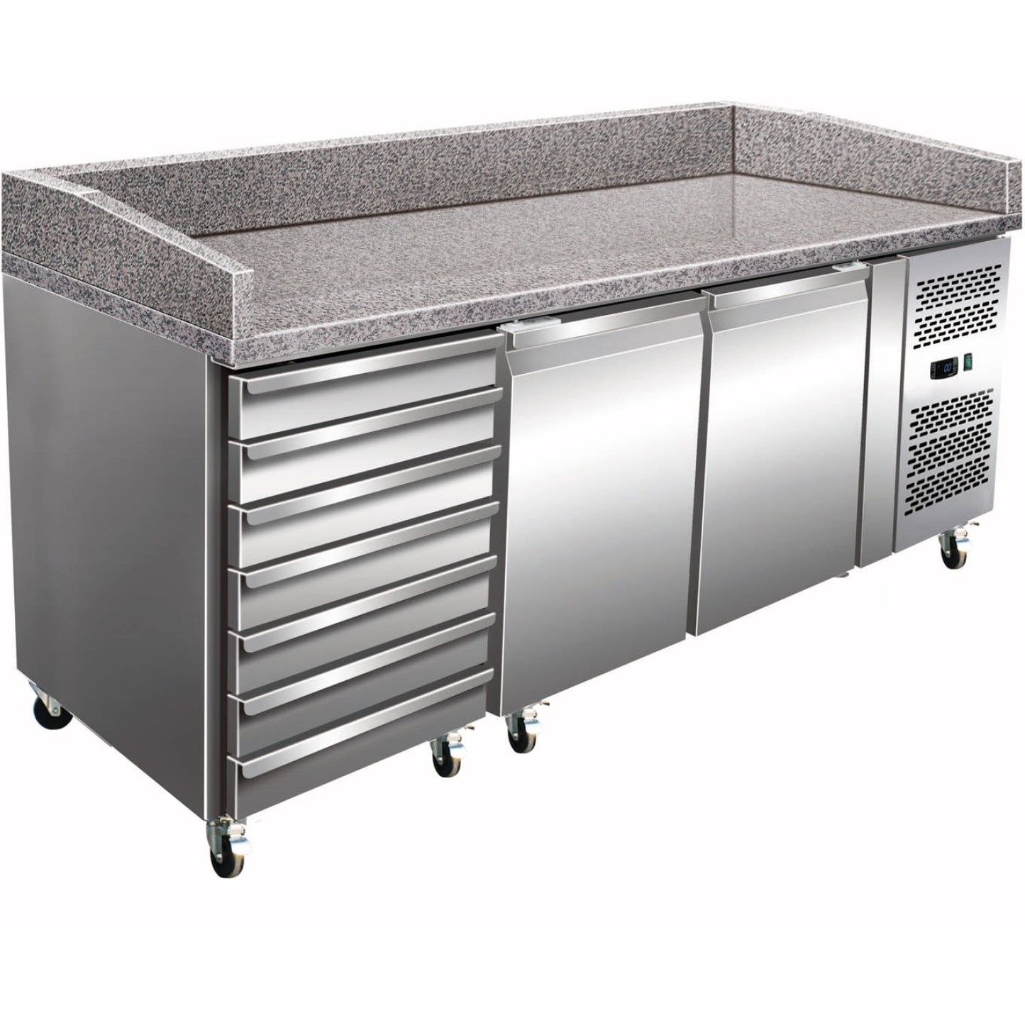 Refrigerated pizza preparation table 2 door 7 neutral drawers |  THPZ2610TN