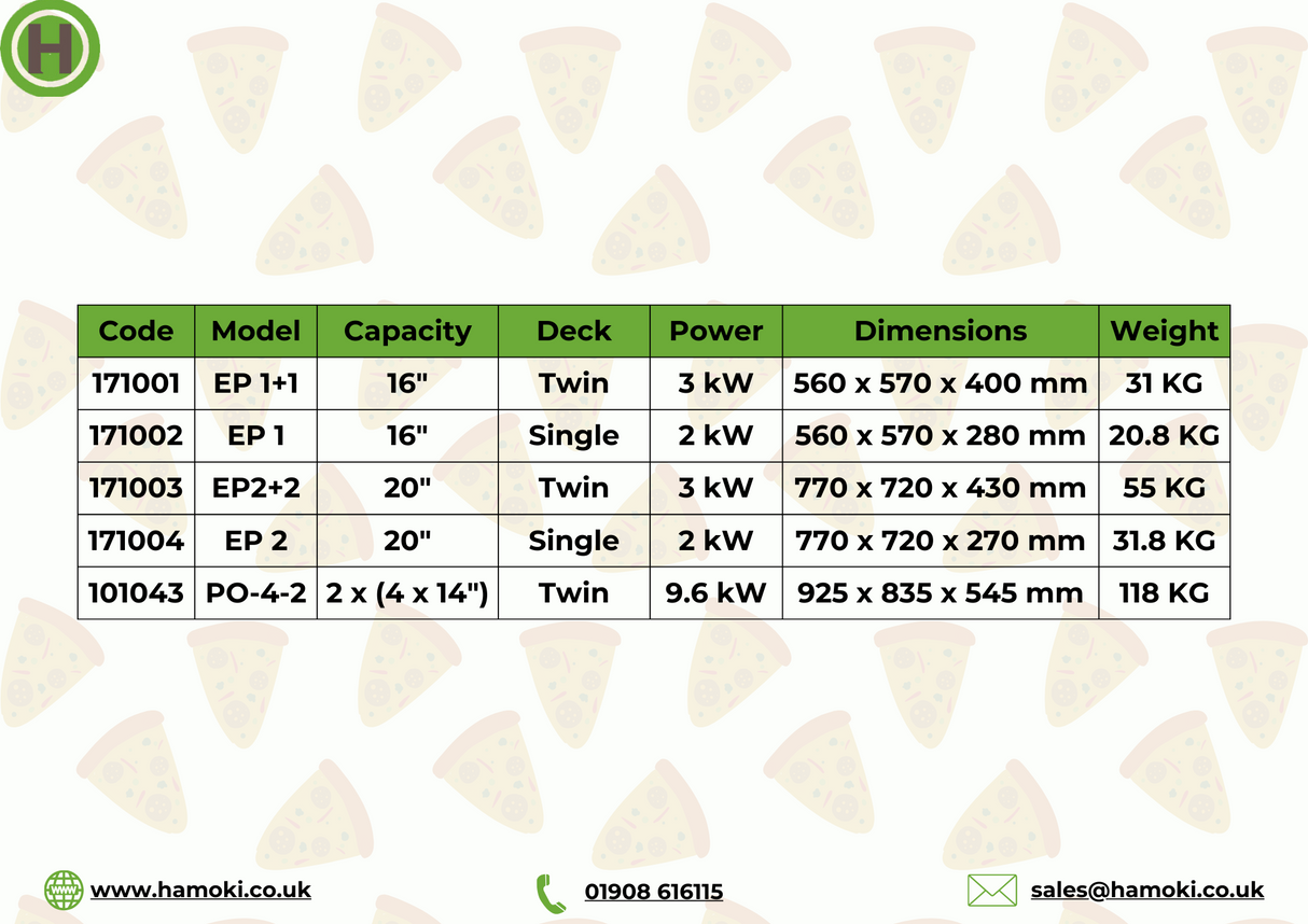 171004 - Pizza Oven - 20" Single Deck Chamber