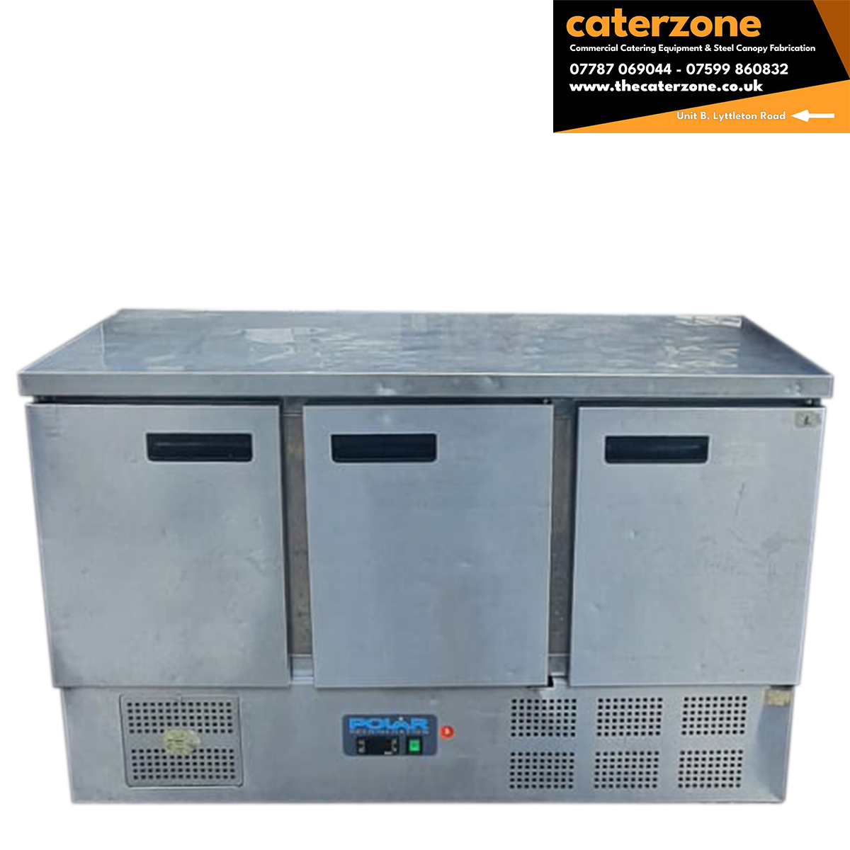 Polar 3 Door Counter Fridge 368Ltr - Refurbished