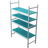 Fixed 4 Tier Environmental Polymer Shelving Unit With Vented Shelves For Cold Rooms &Amp; Wet Areas 1263×500×1800mm | Qhw256