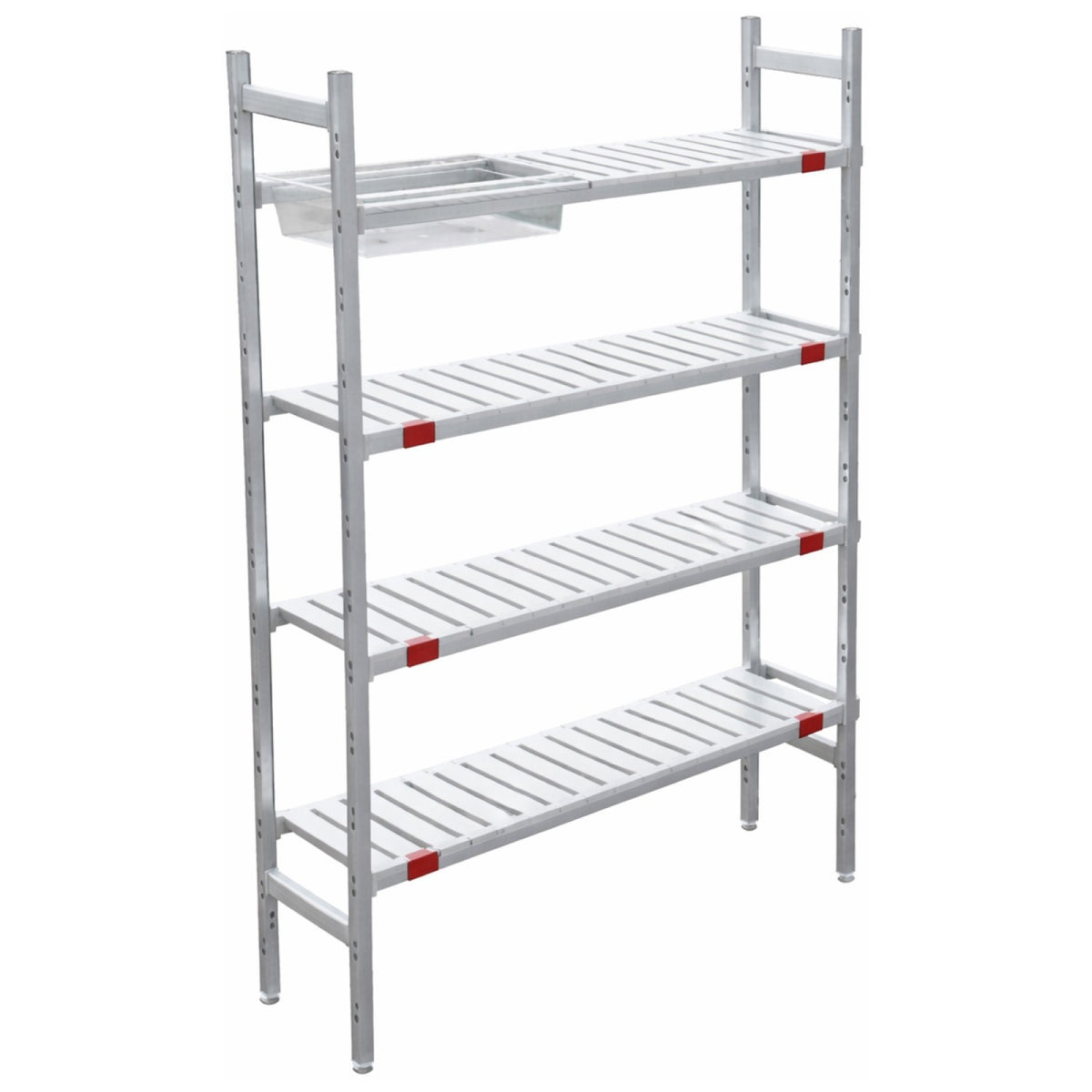 Fixed 4 Tier Shelving Unit With Slatted Shelves For Catering &Amp; Storage Areas 1375×530×1700mm | Qhw300