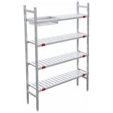 Fixed 4 Tier Shelving Unit With Slatted Shelves For Catering &Amp; Storage Areas 1375×530×1700mm | Qhw300