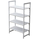 Fixed 4 Tier Plasteel Shelving Unit With Vented Shelves For Cold Rooms &Amp; Wet Areas 1220×530×1800mm | Qhw332