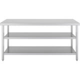 Commercial 3 Tier Stainless Steel Work Table With Undershelves 1500x600x850mm | Qnh1136