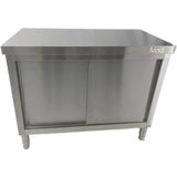Commercial Stainless Steel Sliding Door Work Table Cabinet 1000x500x850mm | Qnh338