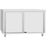Commercial Stainless Steel Sliding Door Work Table Cabinet 1400x600x850mm | Qnh316