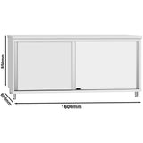 Commercial Stainless Steel Sliding Door Work Table Cabinet 1600x600x850mm | Qnh318