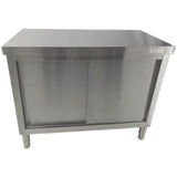 Commercial Stainless Steel Sliding Door Work Table Cabinet 1000x700x850mm | Qnh324