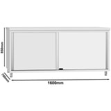 Commercial Stainless Steel Sliding Door Work Table Cabinet 1600x700x850mm | Qnh330
