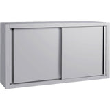 Commercial Stainless Steel Wall Cabinet With Sliding Doors And Inner Shelf 1500x500x650mm | Qnh914