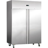 800lt Commercial Refrigerator Stainless Steel Upright Cabinet Twin Door Gn2/1 Fan Assisted Cooling |  R800 S