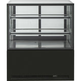 Cake Counter Straight Front 1800x730x1200mm 2 Shelves Black Base Led |  Gn1800 R2 Black