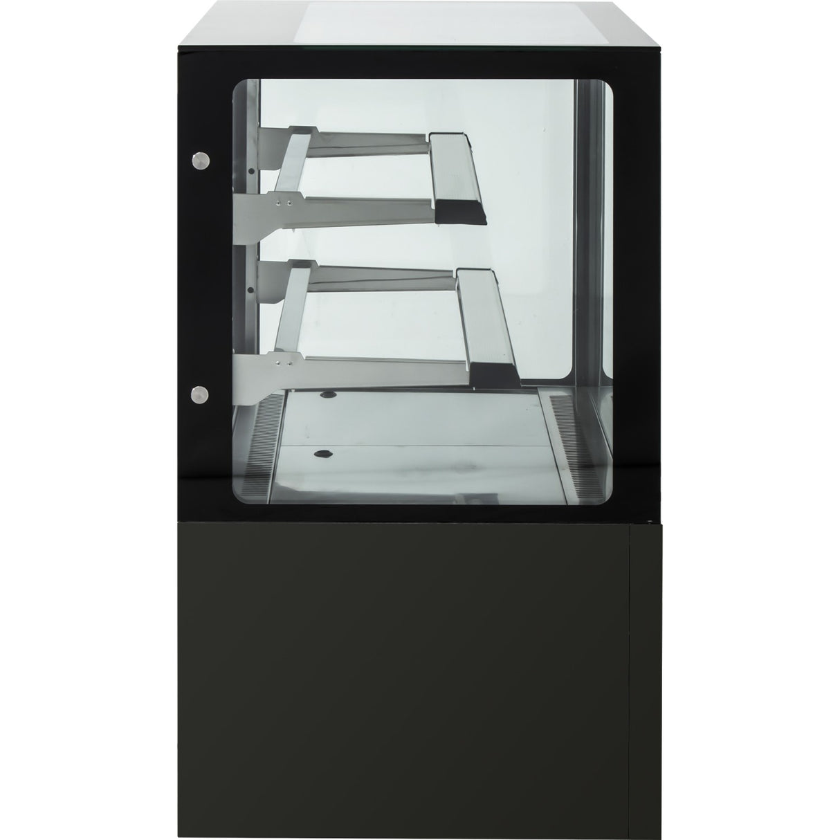 Cake Counter Straight Front 1800x730x1200mm 2 Shelves Black Base Led |  Gn1800 R2 Black