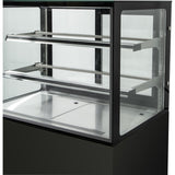 Cake counter Straight front 900x700x1200mm 2 shelves Black base LED |  GN900R2BLACK