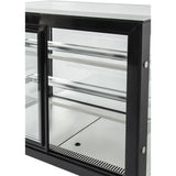 Cake counter Straight front 900x700x1200mm 2 shelves Black base LED |  GN900R2BLACK