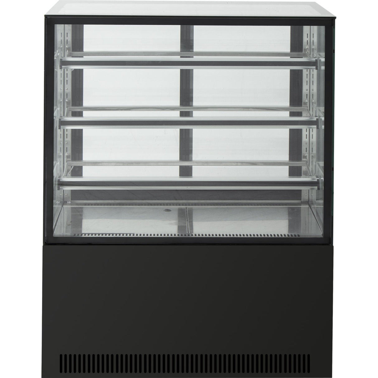 Cake Counter Straight Front 1000x730x1300mm 3 Shelves Black Base Led |  Gn1000 R3 Black