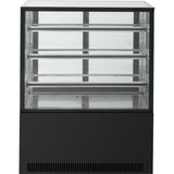 Cake Counter Straight Front 1000x730x1300mm 3 Shelves Black Base Led |  Gn1000 R3 Black