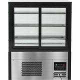 Cake Counter Straight Front 1000x730x1300mm 3 Shelves Black Base Led |  Gn1000 R3 Black