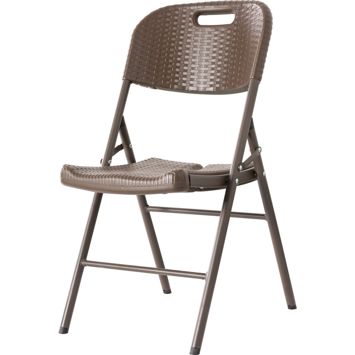 Folding Rattan Design Chair Brown Plastic |  Hqr53