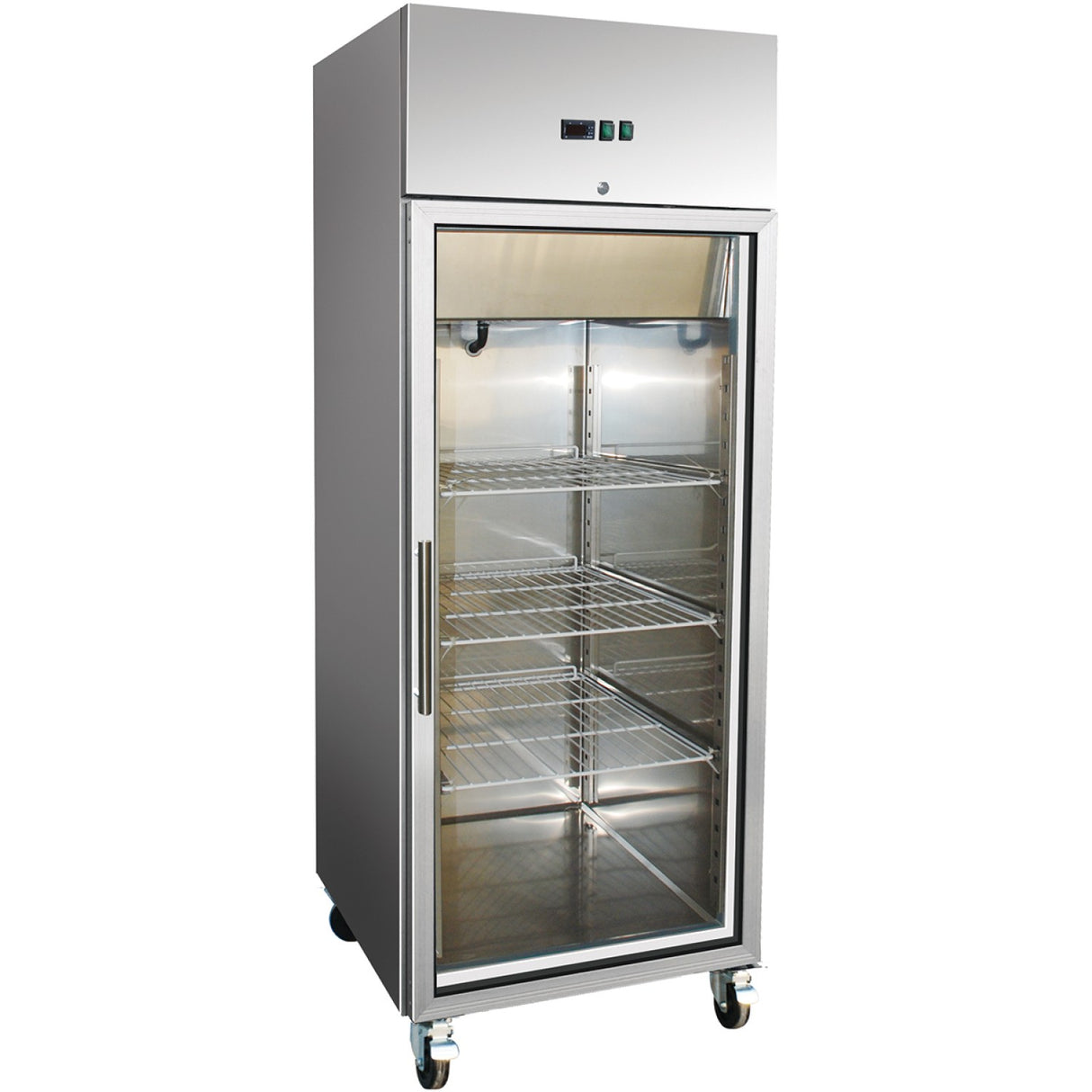 600lt Commercial Freezer Stainless Steel Upright Cabinet Single Glass Door Gn2/1 Ventilated Cooling |  F600 Vglass