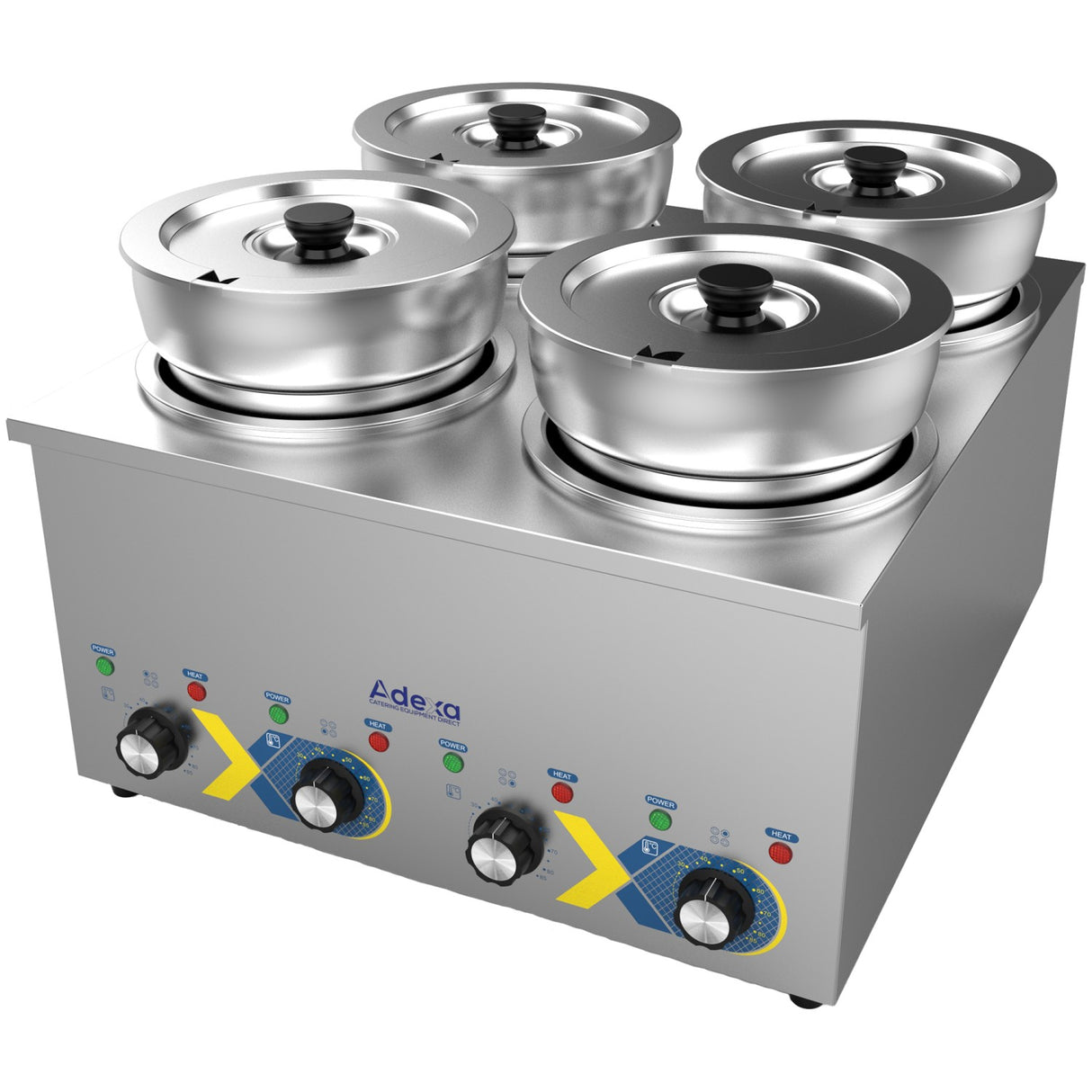 Commercial Electric Bain Marie Countertop Food Warmer 4 × 6.5 L Pots 525×583×365mm | Rbm7 Q