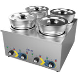 Commercial Electric Bain Marie Countertop Food Warmer 4 × 6.5 L Pots 525×583×365mm | Rbm7 Q