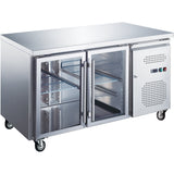 Professional Refrigerated Counter 2 glass doors Depth 600mm |  THSNACK2100TNG