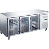 Commercial Refrigerated Counter 3 Glass Doors Depth 700mm |  Rg31 Vglass