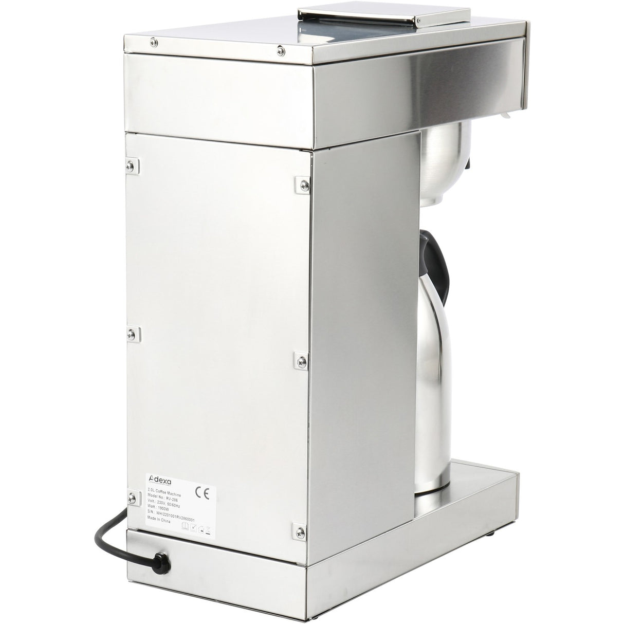 Commercial Filter Coffee Machine Manual Fill 2 Litre Thermos |  Rv286