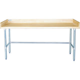 Bakery Work Table Wood Top 3 Sides Upstand 1500x600x900mm |  Rwtg600 X1500100 Bsob