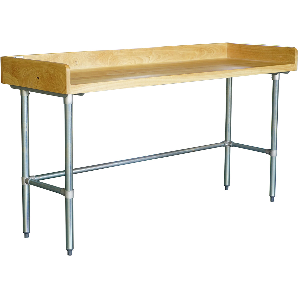 Bakery Work Table Wood Top 3 Sides Upstand 1500x600x900mm |  Rwtg600 X1500100 Bsob