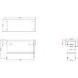 Bakery Work Table Wood Top 1500x600x900mm | Rwtg600 X1500