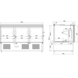 Saladette Open Top 3 Doors |  Sdt3