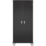 Professional Black 2 Door Lockable Steel Tool Cabinet With 4 Adjustable Shelves 800x420x1830mm |  Sart214